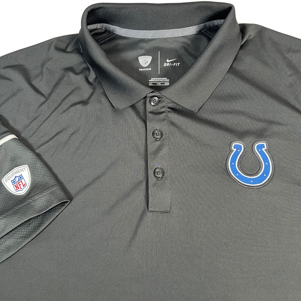 Nike Polo Shirt Mens XXL Black Indianapolis Colts NFL Equipment Training Dri-FIT